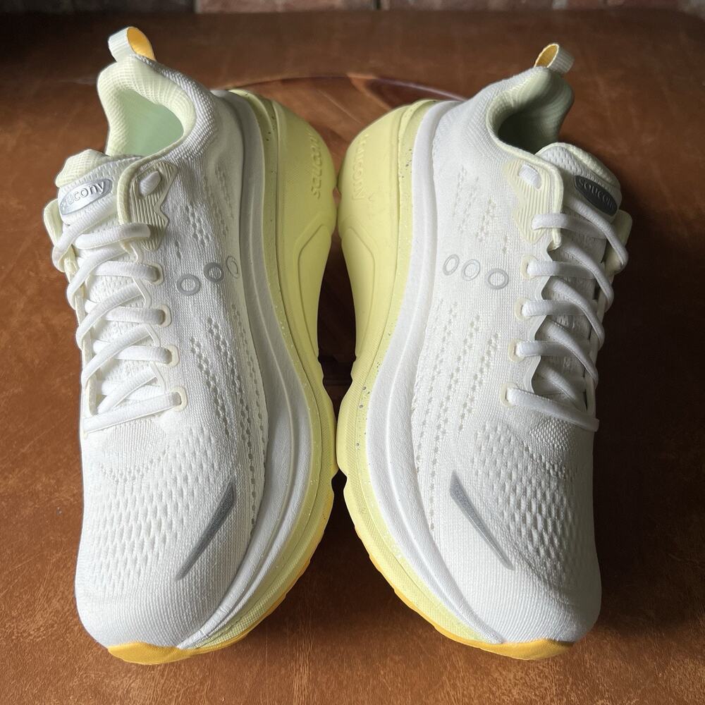 Saucony Hurricane 25 Max Cushion Womens 10 White Yellow Running Sneakers Shoes - Picture 7 of 16